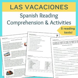 Las vacaciones Spanish Reading Comprehension Cover